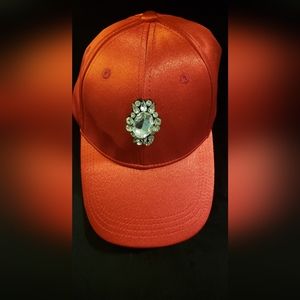 Sassy Jones Red Satin Cap with Bow NWOT